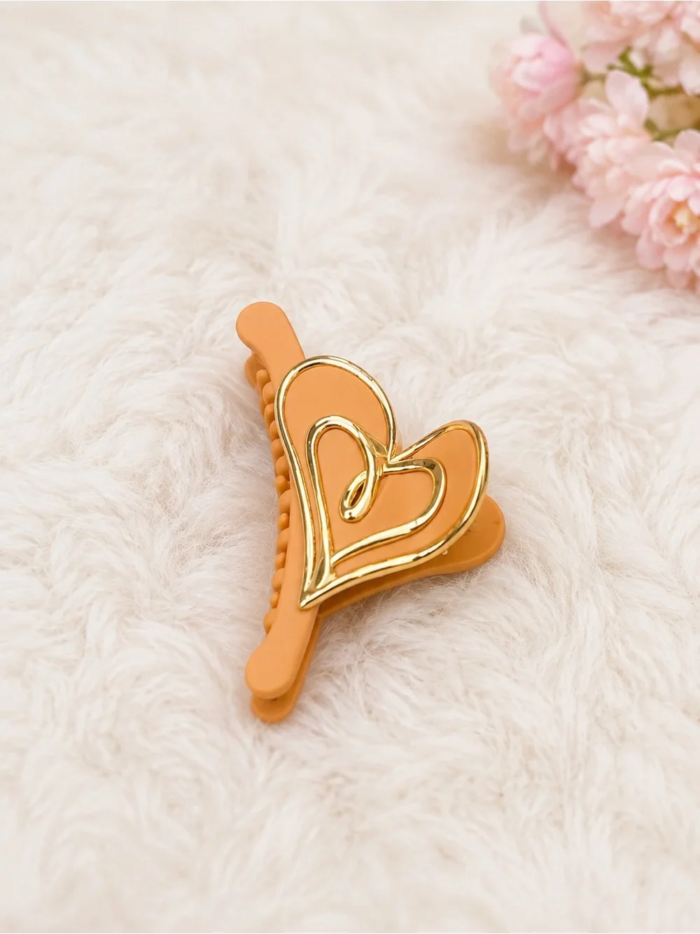 Heart Claw Clip Hair Accessory - Pink, Light Pink, Black, Navy, Peach, Cream